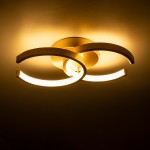 GloboStar® EVA 61069 Φωτιστικό Οροφής Design LED CCT 16W 1920lm 300° AC 220-240V - Εναλλαγή Φωτισμού μέσω Διακόπτη On/Off All In One Ψυχρό 6000k+Φυσικό 4500k+Θερμό 2700k Μ33 x Π21 x Υ7cm - Χρυσό Βούρτσας