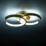 GloboStar® EVA 61069 Φωτιστικό Οροφής Design LED CCT 16W 1920lm 300° AC 220-240V - Εναλλαγή Φωτισμού μέσω Διακόπτη On/Off All In One Ψυχρό 6000k+Φυσικό 4500k+Θερμό 2700k Μ33 x Π21 x Υ7cm - Χρυσό Βούρτσας