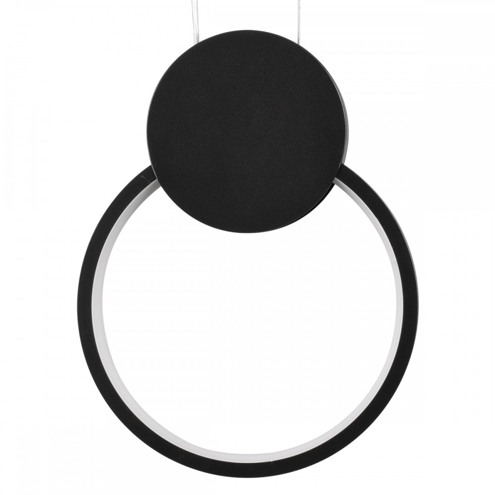 GloboStar® CYCLOS 61073 Κρεμαστό Φωτιστικό Οροφής Design LED CCT 9W 1080lm 300° AC 220-240V - Εναλλαγή Φωτισμού μέσω Διακόπτη On/Off All In One Ψυχρό 6000k+Φυσικό 4500k+Θερμό 2700k Μ21 x Π2.3 x Υ26.5cm - Μαύρο