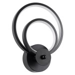 GloboStar® FREDDIE 61076 Φωτιστικό Τοίχου - Απλίκα Design LED CCT 15W 1800lm 300° AC 220-240V - Εναλλαγή Φωτισμού μέσω Διακόπτη On/Off All In One Ψυχρό 6000k+Φυσικό 4500k+Θερμό 2700k Μ20 x Π7.5 x Υ25cm - Μαύρο