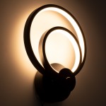 GloboStar® FREDDIE 61076 Φωτιστικό Τοίχου - Απλίκα Design LED CCT 15W 1800lm 300° AC 220-240V - Εναλλαγή Φωτισμού μέσω Διακόπτη On/Off All In One Ψυχρό 6000k+Φυσικό 4500k+Θερμό 2700k Μ20 x Π7.5 x Υ25cm - Μαύρο