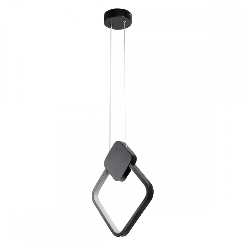 GloboStar® MARY 61082 Κρεμαστό Φωτιστικό Οροφής Design LED CCT 12W 1440lm 300° AC 220-240V - Εναλλαγή Φωτισμού μέσω Διακόπτη On/Off All In One Ψυχρό 6000k+Φυσικό 4500k+Θερμό 2700k Μ20 x Π2.3 x Υ28.5cm - Μαύρο