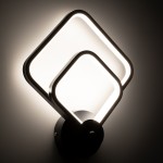 GloboStar® ANNA 61085 Φωτιστικό Τοίχου - Απλίκα Design LED CCT 15W 1800lm 300° AC 220-240V - Εναλλαγή Φωτισμού μέσω Διακόπτη On/Off All In One Ψυχρό 6000k+Φυσικό 4500k+Θερμό 2700k Μ25 x Π8 x Υ30cm - Μαύρο