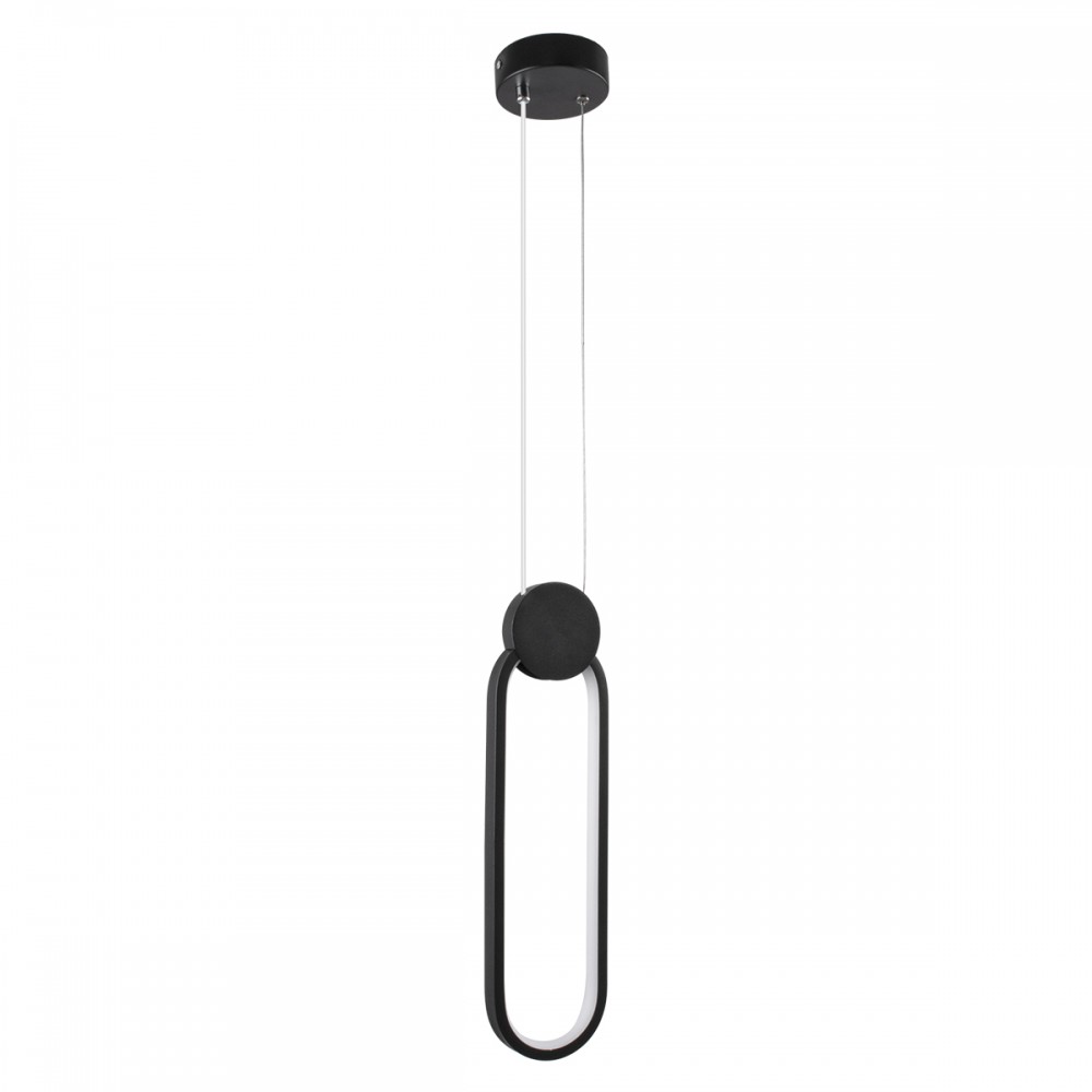 GloboStar® ILDI 61088 Κρεμαστό Φωτιστικό Οροφής Design LED CCT 12W 1440lm 300° AC 220-240V - Εναλλαγή Φωτισμού μέσω Διακόπτη On/Off All In One Ψυχρό 6000k+Φυσικό 4500k+Θερμό 2700k Μ10 x Π2.3 x Υ38cm - Μαύρο
