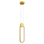 GloboStar® ILDI 61090 Κρεμαστό Φωτιστικό Οροφής Design LED CCT 12W 1440lm 300° AC 220-240V - Εναλλαγή Φωτισμού μέσω Διακόπτη On/Off All In One Ψυχρό 6000k+Φυσικό 4500k+Θερμό 2700k Μ10 x Π2.3 x Υ38cm - Χρυσό Βούρτσας