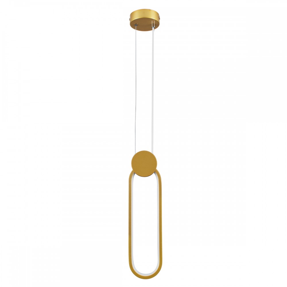 GloboStar® ILDI 61090 Κρεμαστό Φωτιστικό Οροφής Design LED CCT 12W 1440lm 300° AC 220-240V - Εναλλαγή Φωτισμού μέσω Διακόπτη On/Off All In One Ψυχρό 6000k+Φυσικό 4500k+Θερμό 2700k Μ10 x Π2.3 x Υ38cm - Χρυσό Βούρτσας