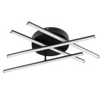 GloboStar® DRACO 61095 Φωτιστικό Οροφής Γραμμικό Linear Design LED CCT 60W 7380lm 120° AC 220-240V - Εναλλαγή Φωτισμού μέσω Τηλεχειριστηρίου All In One Ψυχρό 6000k+Φυσικό 4500k+Θερμό 2700k Dimmable Φ60 x Υ11cm - Μαύρο - 3 Years Warranty