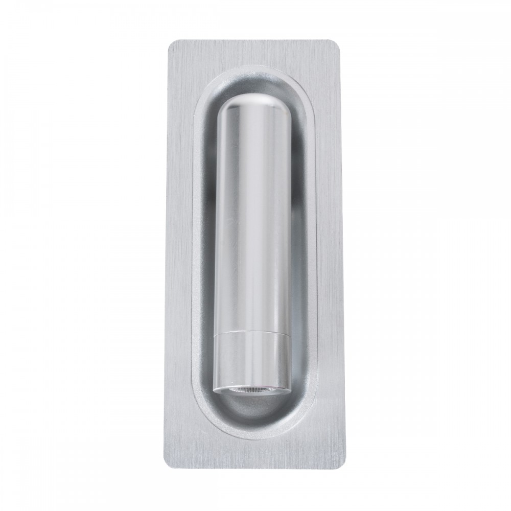 GloboStar® MANHATTAN 61099 Μοντέρνο Χωνευτό Φωτιστικό Τοίχου - Απλίκα Ξενοδοχείου Bed Side LED 3W 405lm 36° AC 220-240V - Reading Light - Μ7 x Π7 x Υ17cm - Φυσικό Λευκό 4500K - Νίκελ Βούρτσας
