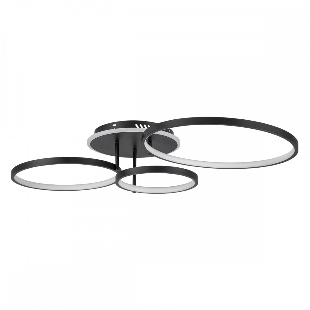GloboStar® NEMESIS 61108 Φωτιστικό Οροφής Δαχτυλίδι-Κύκλος LED CCT 98W 11858lm 360° AC 220-240V - Εναλλαγή Φωτισμού μέσω Τηλεχειριστηρίου All In One Ψυχρό 6000k+Φυσικό 4500k+Θερμό 2700k Dimmable Φ25+35+45cm+BackLight - Μαύρο - 3 Years Warranty