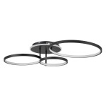 GloboStar® NEMESIS 61108 Φωτιστικό Οροφής Δαχτυλίδι-Κύκλος LED CCT 98W 11858lm 360° AC 220-240V - Εναλλαγή Φωτισμού μέσω Τηλεχειριστηρίου All In One Ψυχρό 6000k+Φυσικό 4500k+Θερμό 2700k Dimmable Φ25+35+45cm+BackLight - Μαύρο - 3 Years Warranty