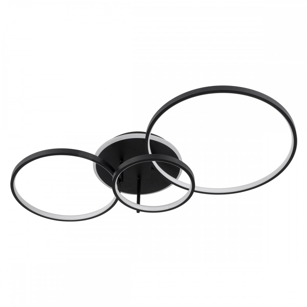 GloboStar® NEMESIS 61108 Φωτιστικό Οροφής Δαχτυλίδι-Κύκλος LED CCT 98W 11858lm 360° AC 220-240V - Εναλλαγή Φωτισμού μέσω Τηλεχειριστηρίου All In One Ψυχρό 6000k+Φυσικό 4500k+Θερμό 2700k Dimmable Φ25+35+45cm+BackLight - Μαύρο - 3 Years Warranty