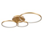 GloboStar® NEMESIS 61110 Φωτιστικό Οροφής Δαχτυλίδι-Κύκλος LED CCT 98W 11858lm 360° AC 220-240V - Εναλλαγή Φωτισμού μέσω Τηλεχειριστηρίου All In One Ψυχρό 6000k+Φυσικό 4500k+Θερμό 2700k Dimmable Φ25+35+45cm+BackLight - Χρυσό Βούρτσας - 3 Years Warranty