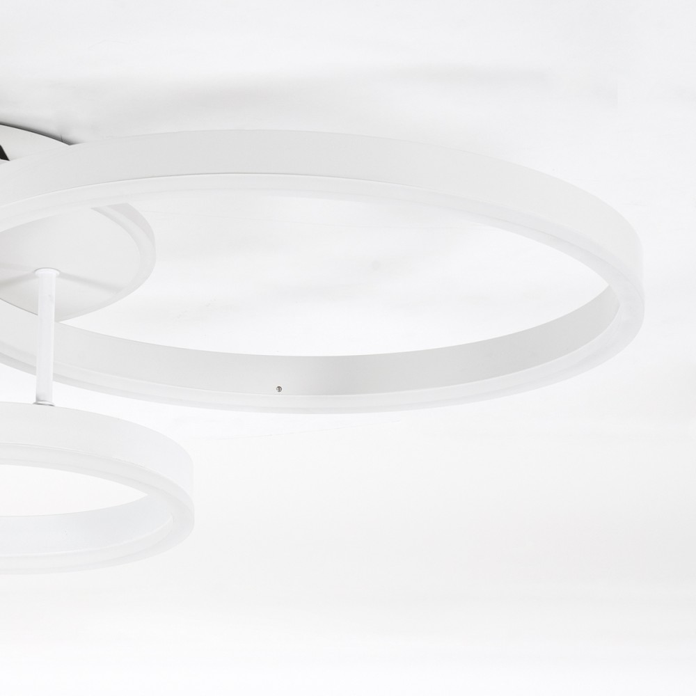 GloboStar® VENOM 61124 Φωτιστικό Οροφής Δαχτυλίδι-Κύκλος LED CCT 100W 12100lm 360° AC 220-240V - Εναλλαγή Φωτισμού μέσω Τηλεχειριστηρίου All In One Ψυχρό 6000k+Φυσικό 4500k+Θερμό 2700k Dimmable Φ25+30+40cm+BackLight - Λευκό - 3 Years Warranty