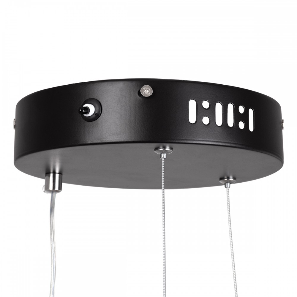 GloboStar® DIAMOND 61130 Κρεμαστό Φωτιστικό Δαχτυλίδι-Κύκλος LED CCT 45W 5230lm 360° AC 220-240V - Εναλλαγή Φωτισμού μέσω Τηλεχειριστηρίου All In One Ψυχρό 6000k+Φυσικό 4500k+Θερμό 2700k Dimmable Φ60cm - Μαύρο - 3 Years Warranty