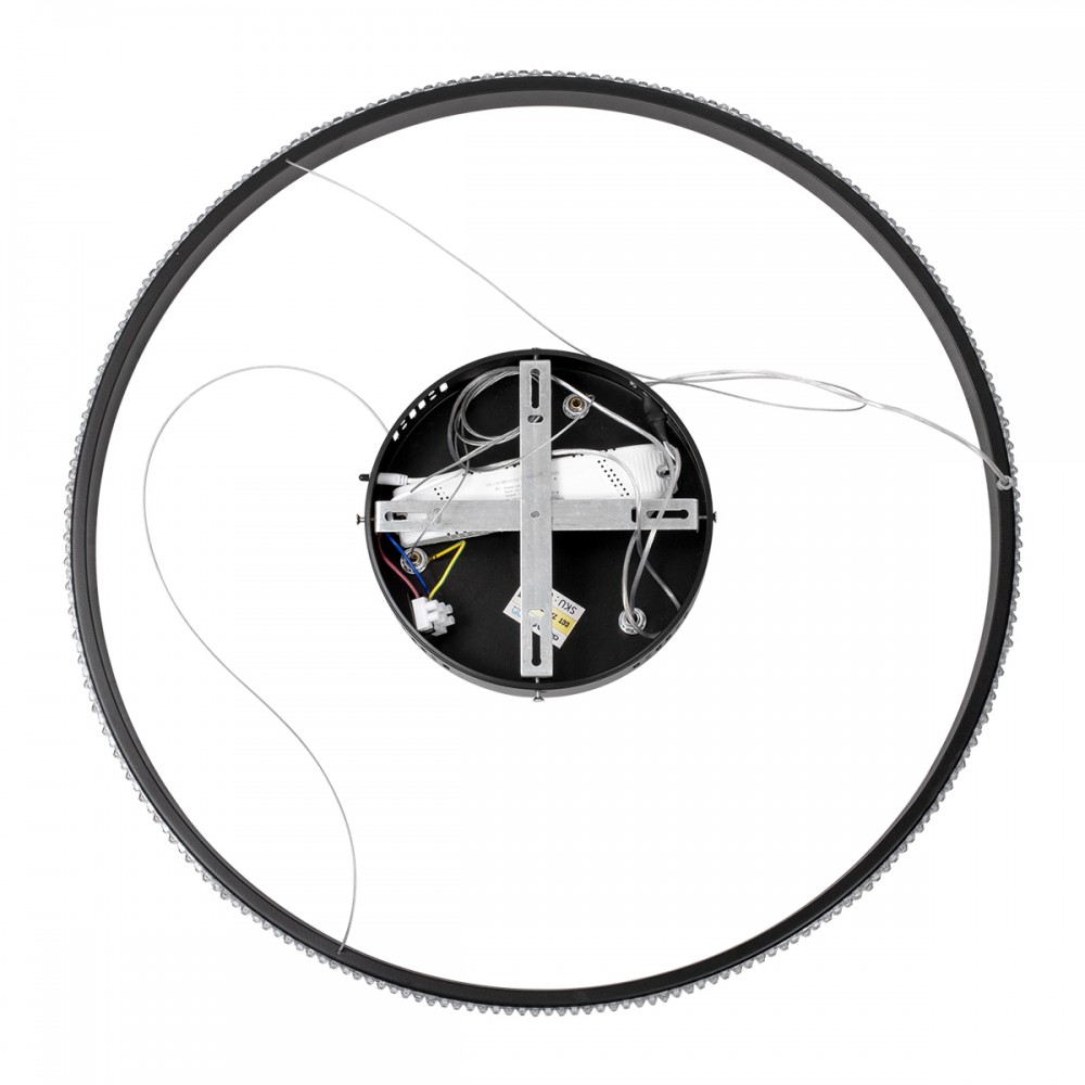 GloboStar® DIAMOND 61130 Κρεμαστό Φωτιστικό Δαχτυλίδι-Κύκλος LED CCT 45W 5230lm 360° AC 220-240V - Εναλλαγή Φωτισμού μέσω Τηλεχειριστηρίου All In One Ψυχρό 6000k+Φυσικό 4500k+Θερμό 2700k Dimmable Φ60cm - Μαύρο - 3 Years Warranty