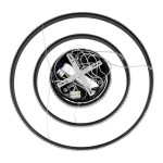 GloboStar® DIAMOND TRIO 61136 Κρεμαστό Φωτιστικό Δαχτυλίδι-Κύκλος LED CCT 100W 12123lm 360° AC 220-240V - Εναλλαγή Φωτισμού μέσω Τηλεχειριστηρίου All In One Ψυχρό 6000k+Φυσικό 4500k+Θερμό 2700k Dimmable Φ25+40+60cm - Μαύρο - 3 Years Warranty