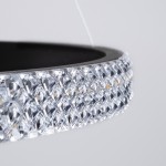 GloboStar® DIAMOND TRIO 61136-DECO Κρεμαστό Φωτιστικό Δαχτυλίδι-Κύκλος LED CCT 100W 12123lm 360° AC 220-240V - Εναλλαγή Φωτισμού μέσω Τηλεχειριστηρίου All In One Ψυχρό 6000k+Φυσικό 4500k+Θερμό 2700k Dimmable Φ25+40+60cm - Μαύρο - 3 Years Warranty