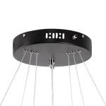 GloboStar® DIAMOND TRIO 61136-DECO Κρεμαστό Φωτιστικό Δαχτυλίδι-Κύκλος LED CCT 100W 12123lm 360° AC 220-240V - Εναλλαγή Φωτισμού μέσω Τηλεχειριστηρίου All In One Ψυχρό 6000k+Φυσικό 4500k+Θερμό 2700k Dimmable Φ25+40+60cm - Μαύρο - 3 Years Warranty