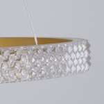 GloboStar® DIAMOND TRIO 61139-DECO Κρεμαστό Φωτιστικό Δαχτυλίδι-Κύκλος LED CCT 120W 14723lm 360° AC 220-240V - Εναλλαγή Φωτισμού μέσω Τηλεχειριστηρίου All In One Ψυχρό 6000k+Φυσικό 4500k+Θερμό 2700k Dimmable Φ40+60+80cm - Χρυσό Βούρτσας - 3 Years Warranty