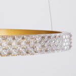 GloboStar® DIAMOND TRIO 61145 Κρεμαστό Φωτιστικό Δαχτυλίδι-Κύκλος LED CCT 120W 14723lm 360° AC 220-240V - Εναλλαγή Φωτισμού μέσω Τηλεχειριστηρίου All In One Ψυχρό 6000k+Φυσικό 4500k+Θερμό 2700k Dimmable Φ40+60+80cm - Χρυσό Βούρτσας - 3 Years Warranty