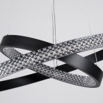 GloboStar® DIAMOND DUO 61150 Κρεμαστό Φωτιστικό Δαχτυλίδι-Κύκλος LED CCT 75W 8743lm 360° AC 220-240V - Εναλλαγή Φωτισμού μέσω Τηλεχειριστηρίου All In One Ψυχρό 6000k+Φυσικό 4500k+Θερμό 2700k Dimmable Φ40+60cm - Μαύρο - 3 Years Warranty