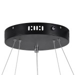 GloboStar® DIAMOND DUO 61150 Κρεμαστό Φωτιστικό Δαχτυλίδι-Κύκλος LED CCT 75W 8743lm 360° AC 220-240V - Εναλλαγή Φωτισμού μέσω Τηλεχειριστηρίου All In One Ψυχρό 6000k+Φυσικό 4500k+Θερμό 2700k Dimmable Φ40+60cm - Μαύρο - 3 Years Warranty