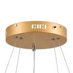 GloboStar® DIAMOND DUO 61151 Κρεμαστό Φωτιστικό Δαχτυλίδι-Κύκλος LED CCT 75W 8743lm 360° AC 220-240V - Εναλλαγή Φωτισμού μέσω Τηλεχειριστηρίου All In One Ψυχρό 6000k+Φυσικό 4500k+Θερμό 2700k Dimmable Φ40+60cm - Χρυσό Βούρτσας - 3 Years Warranty