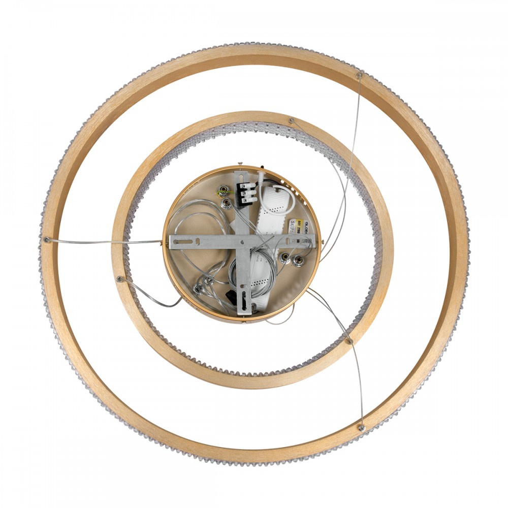 GloboStar® DIAMOND DUO 61151 Κρεμαστό Φωτιστικό Δαχτυλίδι-Κύκλος LED CCT 75W 8743lm 360° AC 220-240V - Εναλλαγή Φωτισμού μέσω Τηλεχειριστηρίου All In One Ψυχρό 6000k+Φυσικό 4500k+Θερμό 2700k Dimmable Φ40+60cm - Χρυσό Βούρτσας - 3 Years Warranty