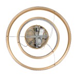 GloboStar® DIAMOND DUO 61151 Κρεμαστό Φωτιστικό Δαχτυλίδι-Κύκλος LED CCT 75W 8743lm 360° AC 220-240V - Εναλλαγή Φωτισμού μέσω Τηλεχειριστηρίου All In One Ψυχρό 6000k+Φυσικό 4500k+Θερμό 2700k Dimmable Φ40+60cm - Χρυσό Βούρτσας - 3 Years Warranty