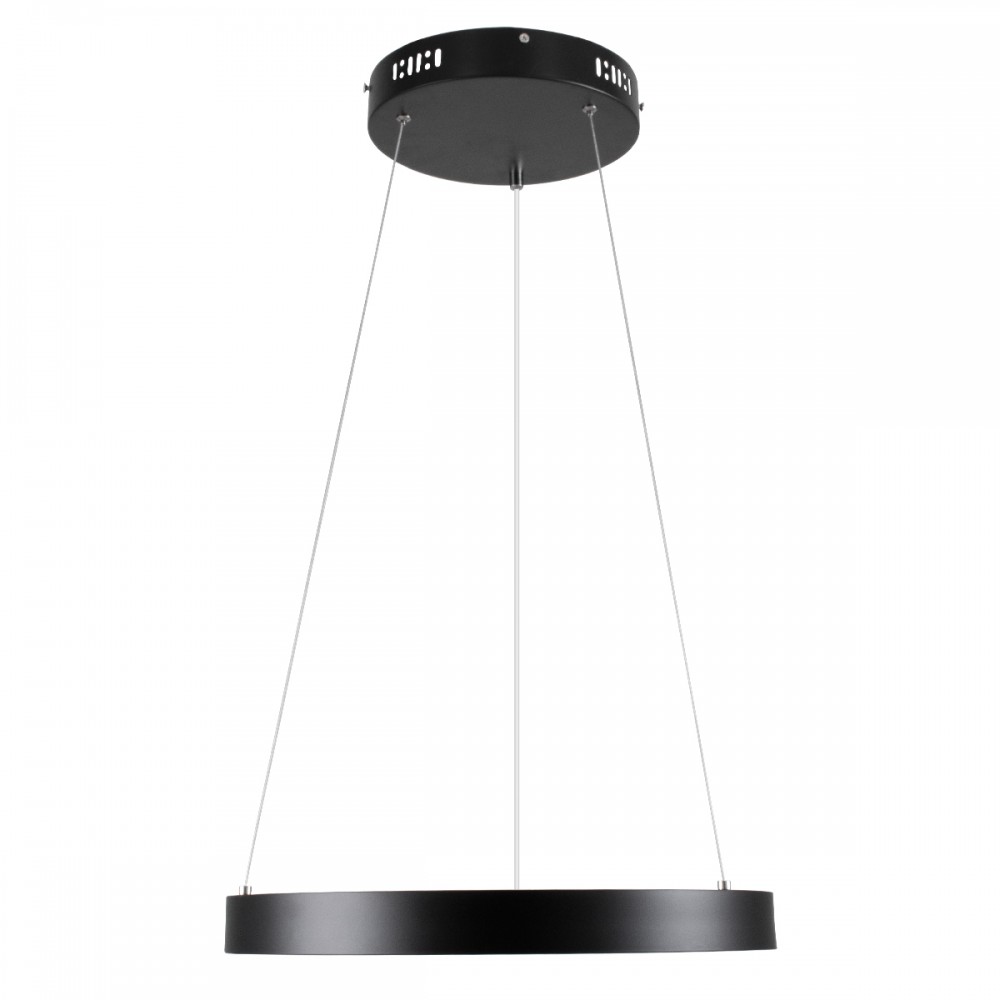 GloboStar® NEMESIS 61155 Κρεμαστό Φωτιστικό Δαχτυλίδι-Κύκλος LED CCT 30W 3513lm 360° AC 220-240V - Εναλλαγή Φωτισμού μέσω Τηλεχειριστηρίου All In One Ψυχρό 6000k+Φυσικό 4500k+Θερμό 2700k Dimmable Φ40cm - Μαύρο - 3 Years Warranty