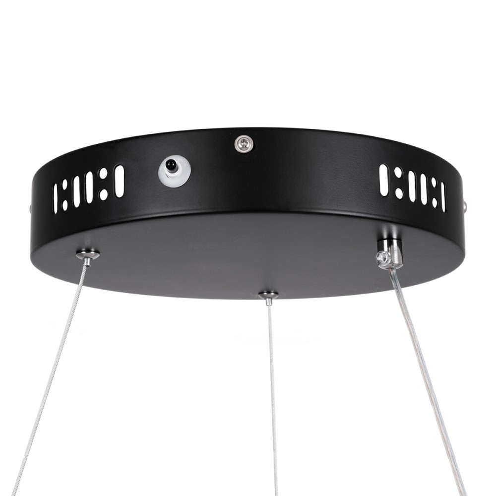 GloboStar® NEMESIS 61155 Κρεμαστό Φωτιστικό Δαχτυλίδι-Κύκλος LED CCT 30W 3513lm 360° AC 220-240V - Εναλλαγή Φωτισμού μέσω Τηλεχειριστηρίου All In One Ψυχρό 6000k+Φυσικό 4500k+Θερμό 2700k Dimmable Φ40cm - Μαύρο - 3 Years Warranty
