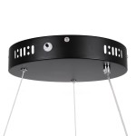 GloboStar® NEMESIS 61155 Κρεμαστό Φωτιστικό Δαχτυλίδι-Κύκλος LED CCT 30W 3513lm 360° AC 220-240V - Εναλλαγή Φωτισμού μέσω Τηλεχειριστηρίου All In One Ψυχρό 6000k+Φυσικό 4500k+Θερμό 2700k Dimmable Φ40cm - Μαύρο - 3 Years Warranty