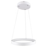 GloboStar® NEMESIS 61156 Κρεμαστό Φωτιστικό Δαχτυλίδι-Κύκλος LED CCT 30W 3513lm 360° AC 220-240V - Εναλλαγή Φωτισμού μέσω Τηλεχειριστηρίου All In One Ψυχρό 6000k+Φυσικό 4500k+Θερμό 2700k Dimmable Φ40cm - Λευκό - 3 Years Warranty