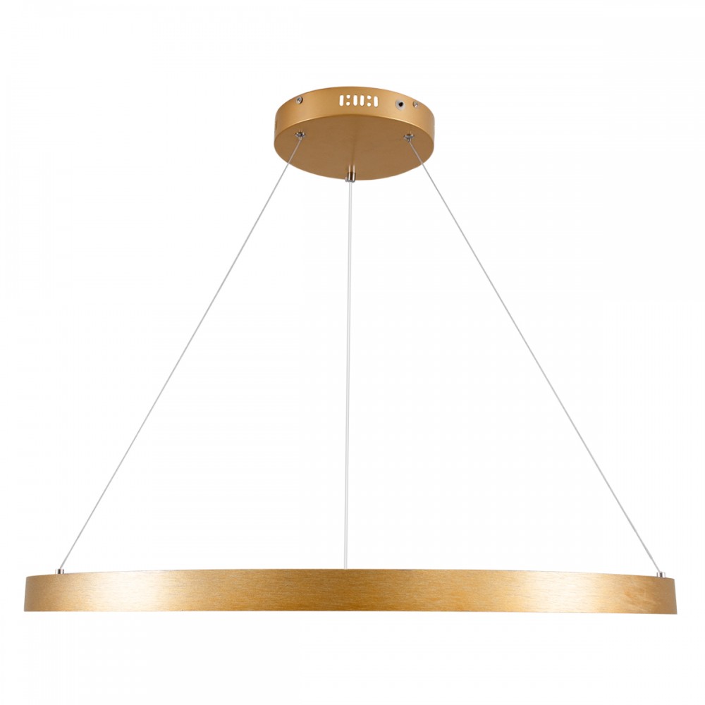 GloboStar® NEMESIS 61163 Κρεμαστό Φωτιστικό Δαχτυλίδι-Κύκλος LED CCT 67W 7689lm 360° AC 220-240V - Εναλλαγή Φωτισμού μέσω Τηλεχειριστηρίου All In One Ψυχρό 6000k+Φυσικό 4500k+Θερμό 2700k Dimmable Φ80cm - Χρυσό Βούρτσας - 3 Years Warranty
