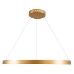 GloboStar® NEMESIS 61163 Κρεμαστό Φωτιστικό Δαχτυλίδι-Κύκλος LED CCT 67W 7689lm 360° AC 220-240V - Εναλλαγή Φωτισμού μέσω Τηλεχειριστηρίου All In One Ψυχρό 6000k+Φυσικό 4500k+Θερμό 2700k Dimmable Φ80cm - Χρυσό Βούρτσας - 3 Years Warranty