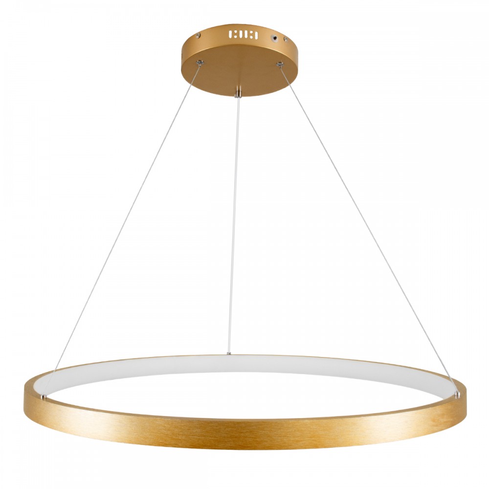 GloboStar® NEMESIS 61163 Κρεμαστό Φωτιστικό Δαχτυλίδι-Κύκλος LED CCT 67W 7689lm 360° AC 220-240V - Εναλλαγή Φωτισμού μέσω Τηλεχειριστηρίου All In One Ψυχρό 6000k+Φυσικό 4500k+Θερμό 2700k Dimmable Φ80cm - Χρυσό Βούρτσας - 3 Years Warranty