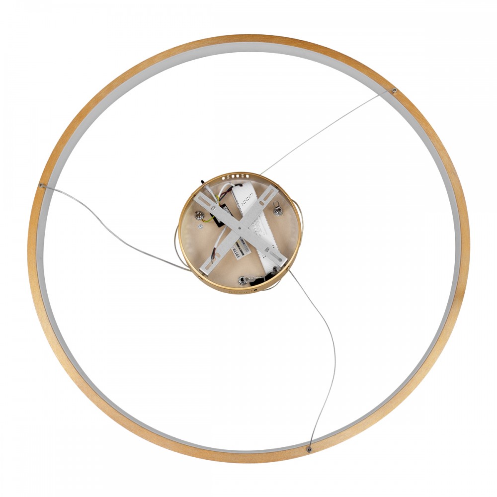 GloboStar® NEMESIS 61163 Κρεμαστό Φωτιστικό Δαχτυλίδι-Κύκλος LED CCT 67W 7689lm 360° AC 220-240V - Εναλλαγή Φωτισμού μέσω Τηλεχειριστηρίου All In One Ψυχρό 6000k+Φυσικό 4500k+Θερμό 2700k Dimmable Φ80cm - Χρυσό Βούρτσας - 3 Years Warranty