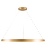 GloboStar® NEMESIS 61166 Κρεμαστό Φωτιστικό Δαχτυλίδι-Κύκλος LED CCT 75W 8743lm 360° AC 220-240V - Εναλλαγή Φωτισμού μέσω Τηλεχειριστηρίου All In One Ψυχρό 6000k+Φυσικό 4500k+Θερμό 2700k Dimmable Φ100cm - Χρυσό Βούρτσας - 3 Years Warranty