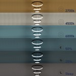 GloboStar® NEMESIS TRIO 61167-DECO Κρεμαστό Φωτιστικό Δαχτυλίδι-Κύκλος LED CCT 100W 12123lm 360° AC 220-240V - Εναλλαγή Φωτισμού μέσω Τηλεχειριστηρίου All In One Ψυχρό 6000k+Φυσικό 4500k+Θερμό 2700k Dimmable Φ25+40+60cm - Μαύρο - 3 Years Warranty