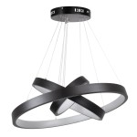 GloboStar® NEMESIS TRIO 61167-DECO Κρεμαστό Φωτιστικό Δαχτυλίδι-Κύκλος LED CCT 100W 12123lm 360° AC 220-240V - Εναλλαγή Φωτισμού μέσω Τηλεχειριστηρίου All In One Ψυχρό 6000k+Φυσικό 4500k+Θερμό 2700k Dimmable Φ25+40+60cm - Μαύρο - 3 Years Warranty