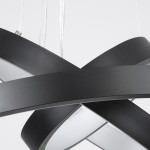 GloboStar® NEMESIS TRIO 61167-DECO Κρεμαστό Φωτιστικό Δαχτυλίδι-Κύκλος LED CCT 100W 12123lm 360° AC 220-240V - Εναλλαγή Φωτισμού μέσω Τηλεχειριστηρίου All In One Ψυχρό 6000k+Φυσικό 4500k+Θερμό 2700k Dimmable Φ25+40+60cm - Μαύρο - 3 Years Warranty