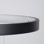 GloboStar® NEMESIS TRIO 61170 Κρεμαστό Φωτιστικό Δαχτυλίδι-Κύκλος LED CCT 120W 14723lm 360° AC 220-240V - Εναλλαγή Φωτισμού μέσω Τηλεχειριστηρίου All In One Ψυχρό 6000k+Φυσικό 4500k+Θερμό 2700k Dimmable Φ40+60+80cm - Μαύρο - 3 Years Warranty