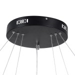 GloboStar® NEMESIS TRIO 61170 Κρεμαστό Φωτιστικό Δαχτυλίδι-Κύκλος LED CCT 120W 14723lm 360° AC 220-240V - Εναλλαγή Φωτισμού μέσω Τηλεχειριστηρίου All In One Ψυχρό 6000k+Φυσικό 4500k+Θερμό 2700k Dimmable Φ40+60+80cm - Μαύρο - 3 Years Warranty