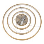 GloboStar® NEMESIS TRIO 61172-DECO Κρεμαστό Φωτιστικό Δαχτυλίδι-Κύκλος LED CCT 120W 14723lm 360° AC 220-240V - Εναλλαγή Φωτισμού μέσω Τηλεχειριστηρίου All In One Ψυχρό 6000k+Φυσικό 4500k+Θερμό 2700k Dimmable Φ40+60+80cm - Χρυσό Βούρτσας - 3 Years Warranty