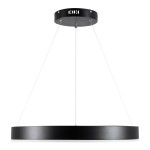 GloboStar® VENOM 61176 Κρεμαστό Φωτιστικό Δαχτυλίδι-Κύκλος LED CCT 45W 5269lm 120° AC 220-240V - Εναλλαγή Φωτισμού μέσω Τηλεχειριστηρίου All In One Ψυχρό 6000K+Φυσικό 4500K+Θερμό 2700K Dimmable Φ60cm - Μαύρο - 3 Years Warranty