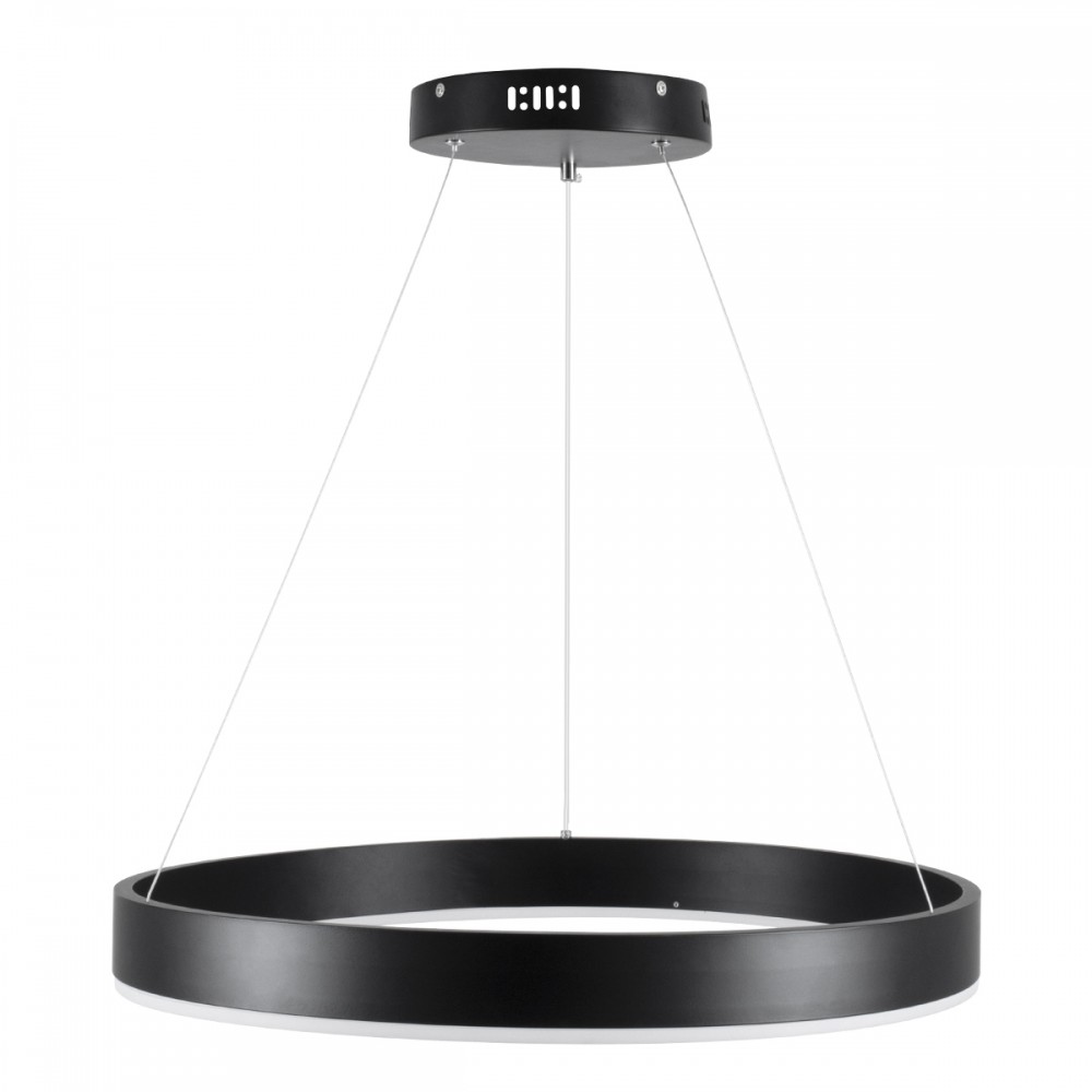 GloboStar® VENOM 61176 Κρεμαστό Φωτιστικό Δαχτυλίδι-Κύκλος LED CCT 45W 5269lm 120° AC 220-240V - Εναλλαγή Φωτισμού μέσω Τηλεχειριστηρίου All In One Ψυχρό 6000K+Φυσικό 4500K+Θερμό 2700K Dimmable Φ60cm - Μαύρο - 3 Years Warranty