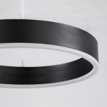 GloboStar® VENOM 61176 Κρεμαστό Φωτιστικό Δαχτυλίδι-Κύκλος LED CCT 45W 5269lm 120° AC 220-240V - Εναλλαγή Φωτισμού μέσω Τηλεχειριστηρίου All In One Ψυχρό 6000K+Φυσικό 4500K+Θερμό 2700K Dimmable Φ60cm - Μαύρο - 3 Years Warranty