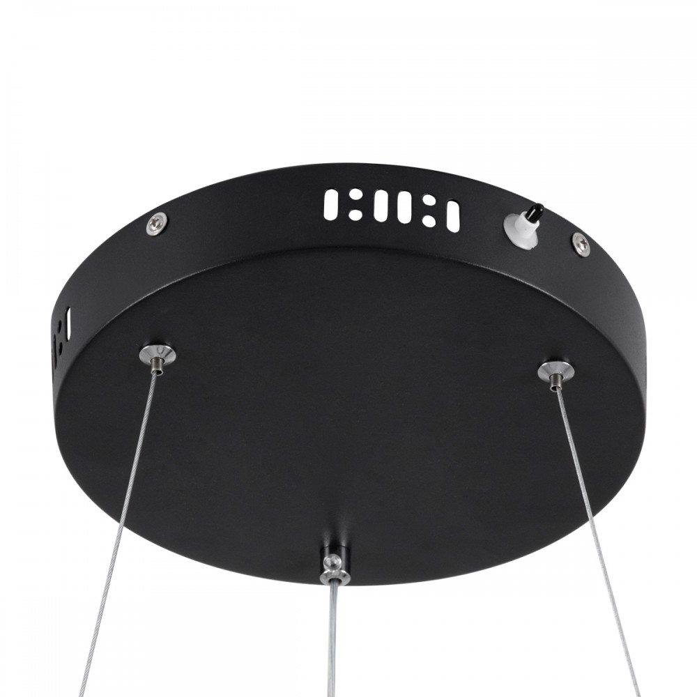 GloboStar® VENOM 61176 Κρεμαστό Φωτιστικό Δαχτυλίδι-Κύκλος LED CCT 45W 5269lm 120° AC 220-240V - Εναλλαγή Φωτισμού μέσω Τηλεχειριστηρίου All In One Ψυχρό 6000K+Φυσικό 4500K+Θερμό 2700K Dimmable Φ60cm - Μαύρο - 3 Years Warranty