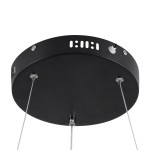 GloboStar® VENOM 61176 Κρεμαστό Φωτιστικό Δαχτυλίδι-Κύκλος LED CCT 45W 5269lm 120° AC 220-240V - Εναλλαγή Φωτισμού μέσω Τηλεχειριστηρίου All In One Ψυχρό 6000K+Φυσικό 4500K+Θερμό 2700K Dimmable Φ60cm - Μαύρο - 3 Years Warranty