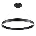 GloboStar® VENOM 61179 Κρεμαστό Φωτιστικό Δαχτυλίδι-Κύκλος LED CCT 67W 7863lm 120° AC 220-240V - Εναλλαγή Φωτισμού μέσω Τηλεχειριστηρίου All In One Ψυχρό 6000K+Φυσικό 4500K+Θερμό 2700K Dimmable Φ80cm - Μαύρο - 3 Years Warranty